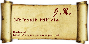 Jánosik Mária névjegykártya